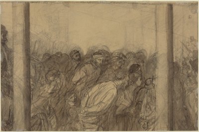 Menschenmenge zwischen zwei Säulen [Rückseite] von Alphonse Legros