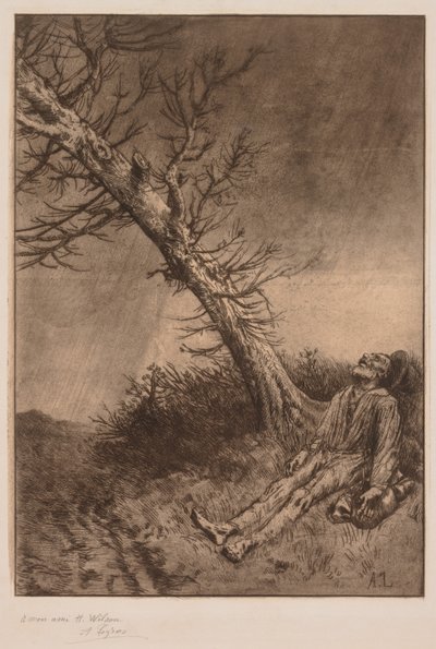 Tod eines Vagabunden von Alphonse Legros