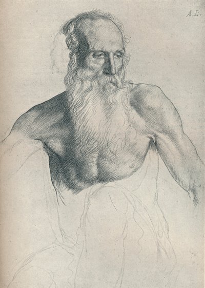 Studie eines alten Mannes mit langem Bart, um 1895, 1923 von Alphonse Legros