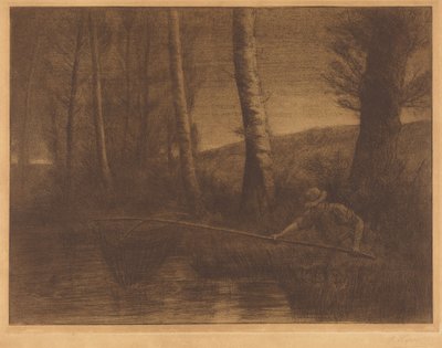 Fischer mit einem Reifennetz (La pêche à la truble) von Alphonse Legros