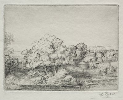 Dorf in der Nähe des Sees von Alphonse Legros
