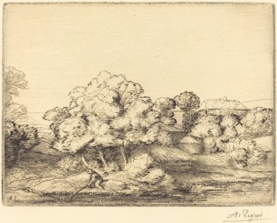 Hamlet in der Nähe des Sees Le hameau près du lac von Alphonse Legros