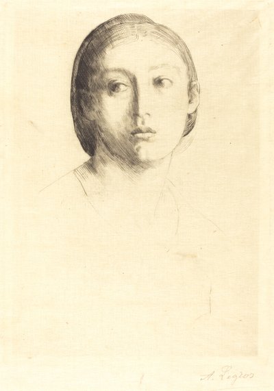 Kopf eines jungen Mädchens von Alphonse Legros