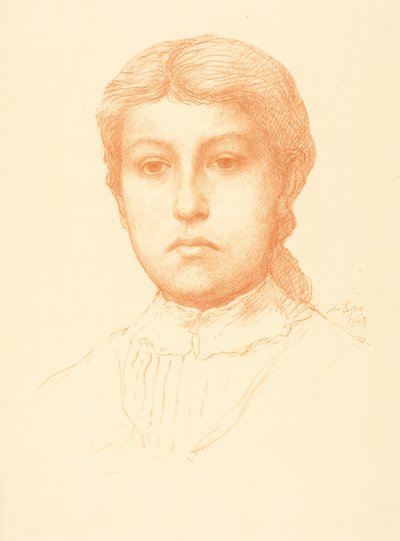 Kopf eines jungen Mädchens von Alphonse Legros