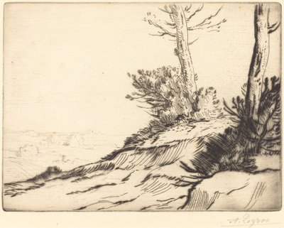Hügel mit Büschen La butte aux brousailles von Alphonse Legros