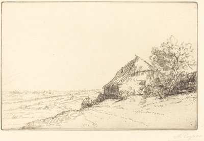 Hütte auf einem Hügel (Masure sur la colline) von Alphonse Legros