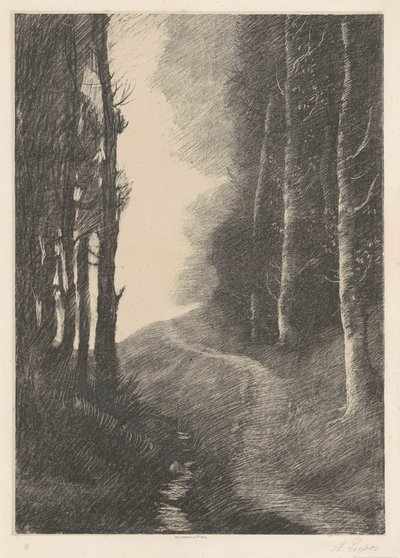 Landschaft mit Birken von Alphonse Legros
