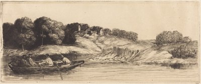 Landschaft mit Boot, 1. Platte von Alphonse Legros
