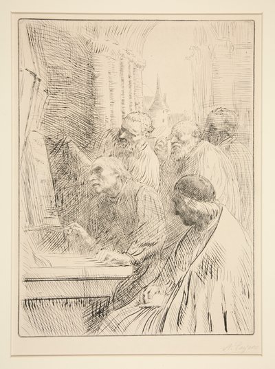 Die Mönche in der Kirche von Alphonse Legros