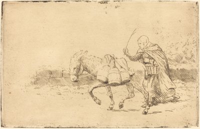 Milchmädchen von Boulogne, 1. Platte (Laitiere a Boulogne) von Alphonse Legros
