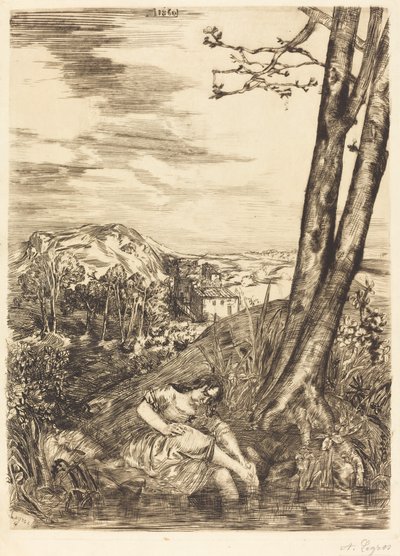 Bäuerin wäscht ihre Füße von Alphonse Legros