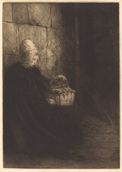 Bäuerin aus Boulogne (La femme au panier) von Alphonse Legros