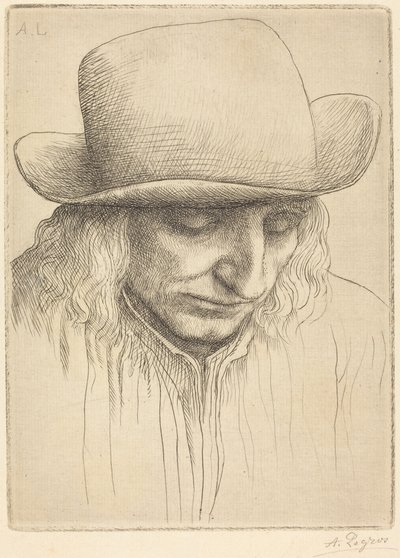Bauer mit rundem Hut von Alphonse Legros
