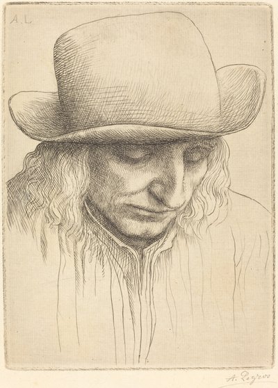 Bauer mit rundem Hut von Alphonse Legros
