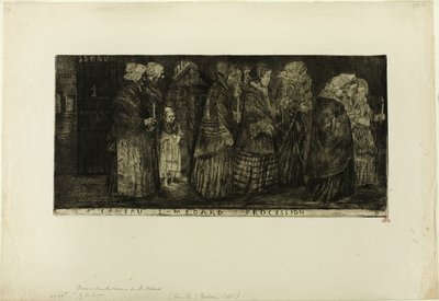 Prozession in der Krypta von St. Medard von Alphonse Legros