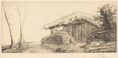 Schäferhütte auf einem Hügel von Alphonse Legros