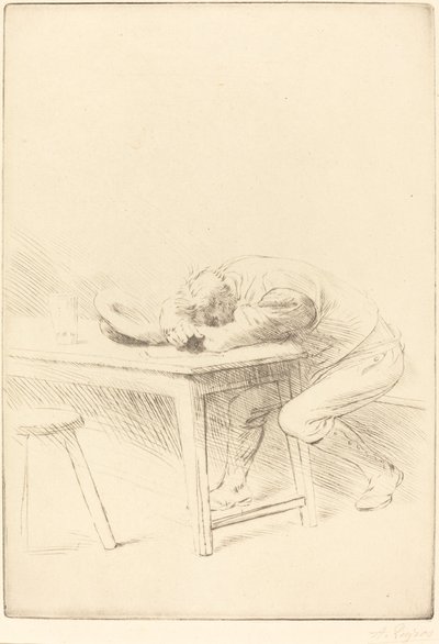 Siesta eines Arbeiters von Alphonse Legros