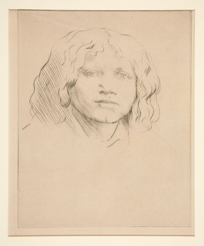 Kopf eines italienischen Kindes von Alphonse Legros
