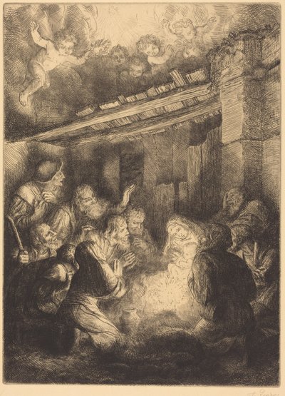 Die Anbetung der Hirten von Alphonse Legros