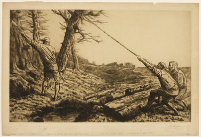 Die Holzfäller, zweite Platte von Alphonse Legros