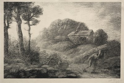 Die Rückkehr des Holzsammlers (2. Zustand) von Alphonse Legros