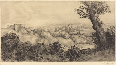 Oben auf dem Hügel (Le haut de la colline) von Alphonse Legros