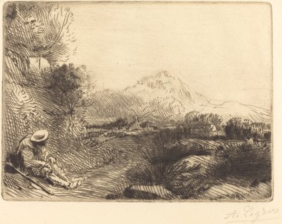 Reisender ruht sich aus von Alphonse Legros