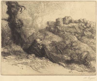 Ansicht eines Schlosses (Schloss der Geister) von Alphonse Legros