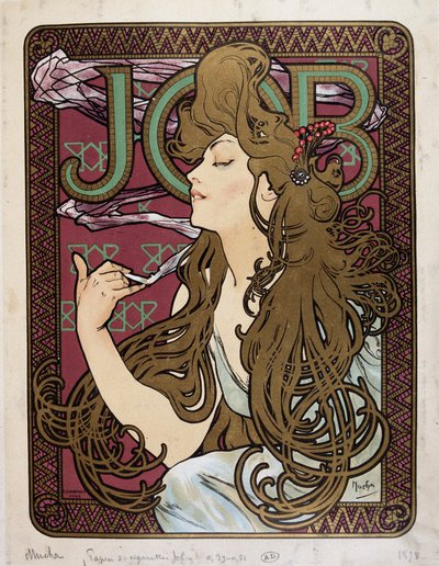 Werbeplakat für „Job Zigarettenpapier“ von Mucha von Alphonse Mucha