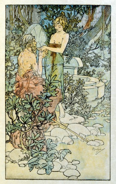 Illustration von Alphonse Mucha aus "Clio", einem Werk des französischen Autors Anatole France. 1900 von Alphonse Mucha