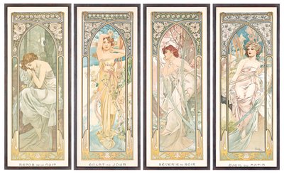 Die Tageszeiten; Les heures du jour von Alphonse Mucha