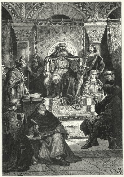 Treffen des Rates von Kaiser Karl dem Großen von Alphonse Marie de (after) Neuville