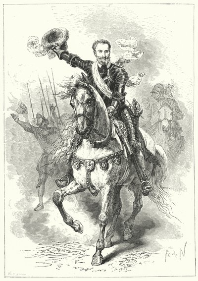 Heinrich IV von Frankreich in der Schlacht von Ivry, 1590 von Alphonse Marie de after Neuville