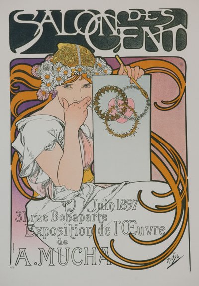 Poster für die Ausstellung von A. Mucha im Salon des Cent, 1897 von Alphonse Mucha