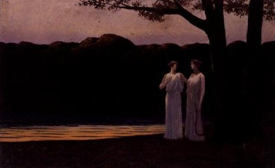 Musen am Ufer am Abend von Alphonse Osbert