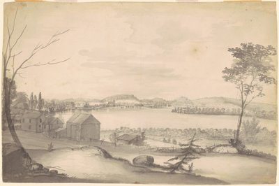 Studie für "Ansicht von Springfield am Connecticut River" von Alvan T. Fisher