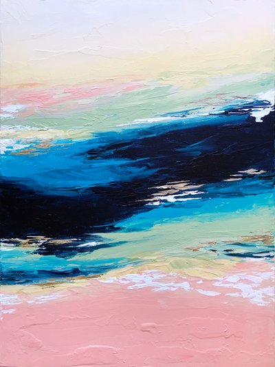 Dynamisches Blau Pink Abstrakt von Alyson Storms