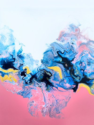 Pink Blau Gold Flüssiger Fluss von Alyson Storms