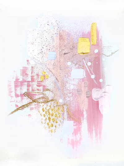 Rosa Gold Abstrakt von Alyson Storms