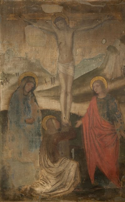 Die Kreuzigung mit der Jungfrau, St. Johannes und Magdalena von Ambrogio Bergognone