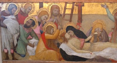 Ambrogio Lorenzetti, Madonna mit Kind und den Heiligen Maria Magdalena und Marta, Klage, 02 von Ambrogio Lorenzetti