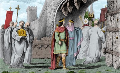 Chilperich I. (539-584) in einer religiösen Prozession von Ambroise Tardieu