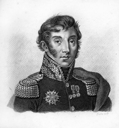 Graf Jean Maximilien Lamarque (1770-1832), französischer General und Politiker. In „Portraits der französischen Generäle nach den Siegen und Eroberungen der Franzosen“. Graviert von Ambroise Tardieu 1818. Stella Sammlung von Ambroise Tardieu