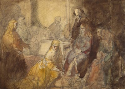 Maria Magdalena salbt die Füße Christi von Ambrose McEvoy