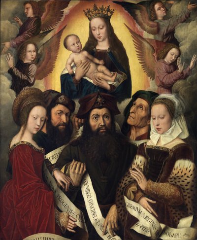 Maria mit Kind umgeben von Engeln, Propheten und Sibyllen von Ambrosius Benson