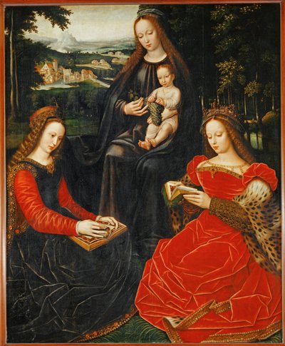 Jungfrau mit dem Kind, mit der Heiligen Katharina und der Heiligen Barbara von Ambrosius Benson