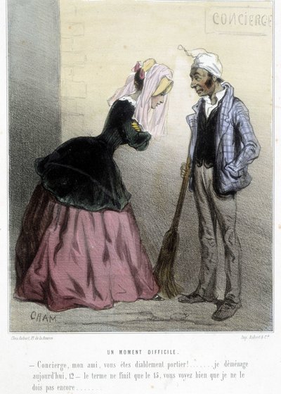 Ein schwieriger Moment (die Miete) - in „Madeleines“ von Cham, ca. 1870-1880 von Amédée de Noé