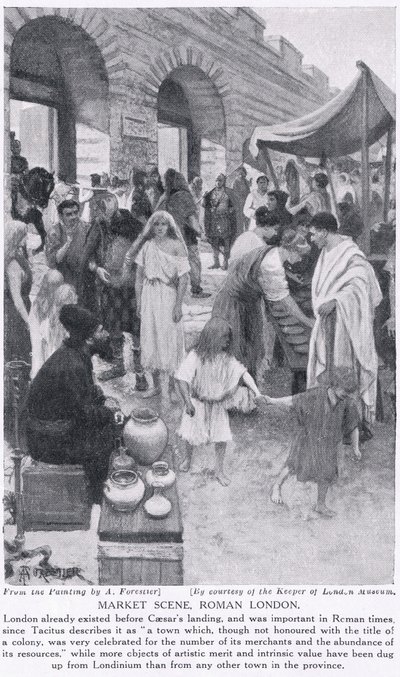 Römische Marktszene, London, Illustration aus 