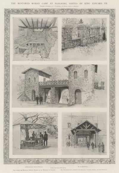 Das restaurierte römische Lager in Saalburg, besucht von König Edward VII. von Amedee Forestier