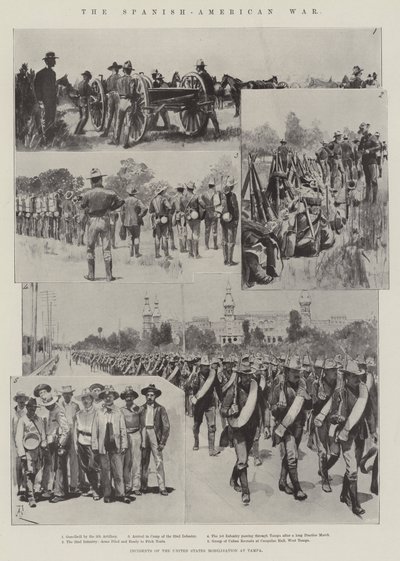 Der Spanisch-Amerikanische Krieg, Vorfälle der Mobilisierung der Vereinigten Staaten in Tampa von Amedee Forestier